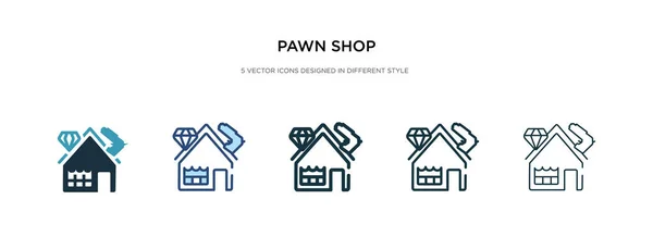 Pawn shop icon in different style vector illustration. two color — Stock vektor