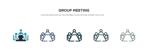 Group meeting icon in different style vector illustration. two c — Stock Vector