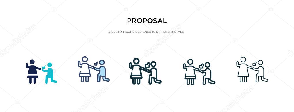 proposal icon in different style vector illustration. two colore