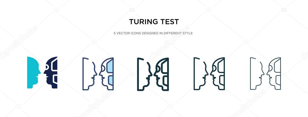 turing test icon in different style vector illustration. two col