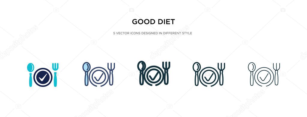 good diet icon in different style vector illustration. two color