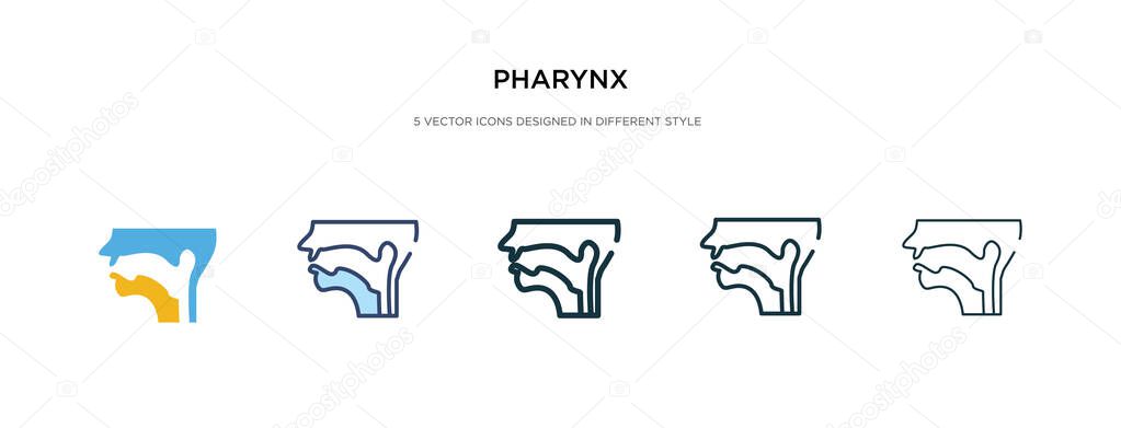 Pharynx icon in different style vector illustration. two colored and black pharynx vector icons designed in filled, outline, line and stroke style can be used for web, mobile, ui