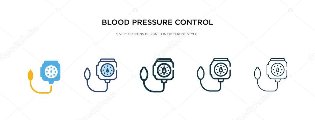 blood pressure control tool icon in different style vector illus