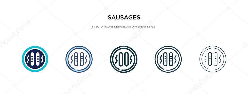 sausages icon in different style vector illustration. two colore