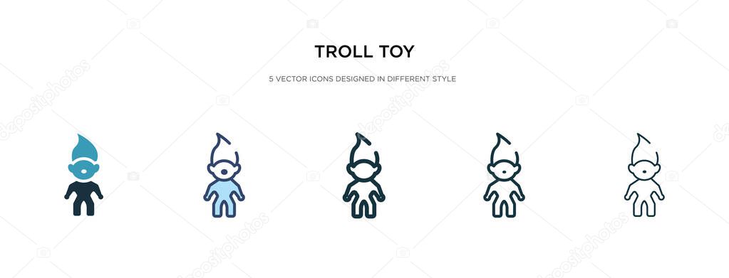 troll toy icon in different style vector illustration. two color