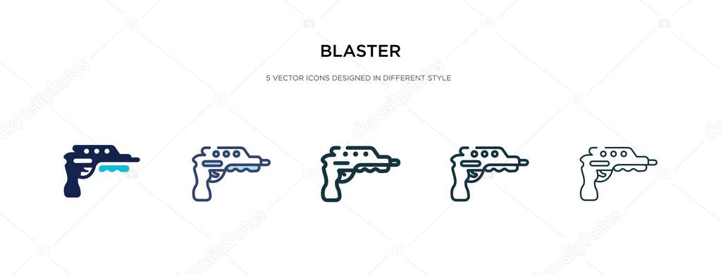 blaster icon in different style vector illustration. two colored