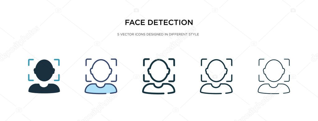 face detection icon in different style vector illustration. two 