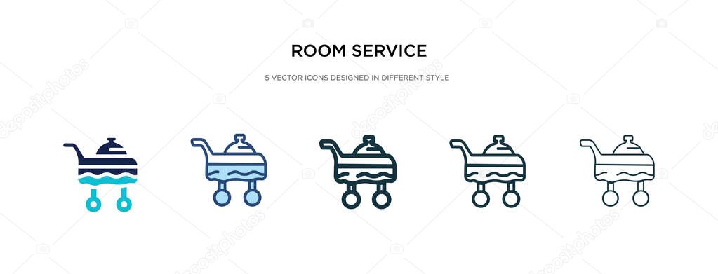 room service icon in different style vector illustration. two co