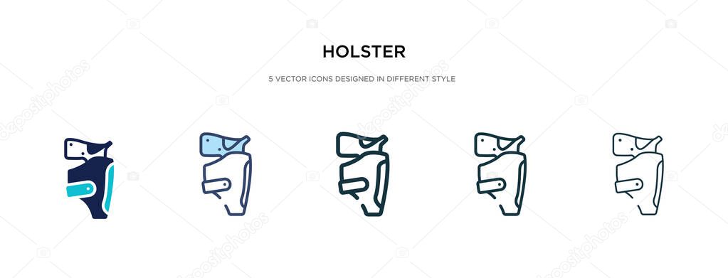 holster icon in different style vector illustration. two colored