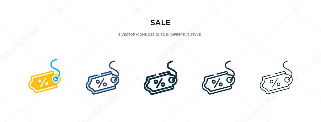 sale icon in different style vector illustration. two colored an