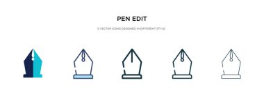 pen edit icon in different style vector illustration. two colore