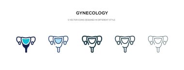 Farklı stil vektör illüstrasyonunda jinekoloji ikonu. iki colo
