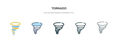 Farklı stil vektör illüstrasyonunda tornado simgesi. iki renkli