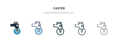 Farklı stil vektör illüstrasyonunda caster simgesi. iki renkli 