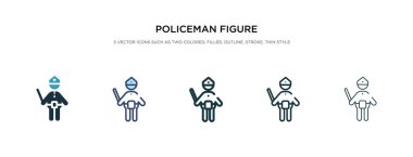 Polis figürü simgesi farklı stil vektör illüstrasyonunda. Tw