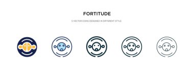 Farklı stil vektör illüstrasyonunda fortitude simgesi. iki renk