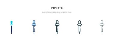 pipette icon in different style vector illustration. two colored