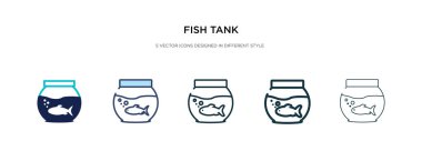 fish tank icon in different style vector illustration. two color clipart