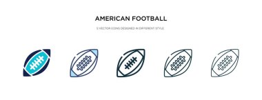 Amerikan futbolunun farklı stil illüstrasyon ikonu. t