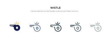 Farklı stil vektör illüstrasyonunda wistle simgesi. iki renkli 