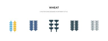 Buğday simgesi farklı bir biçim vektör illüstrasyonunda. iki renkli a