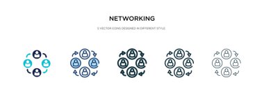farklı biçim vektör illüstrasyonunda ağ simgesi. iki colo