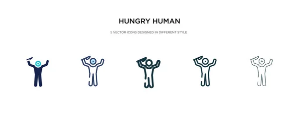 Hungry human icon in different style vector illustration. two co — ストックベクタ