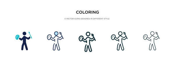 Icono para colorear en la ilustración de vectores de estilo diferente. dos colores — Archivo Imágenes Vectoriales