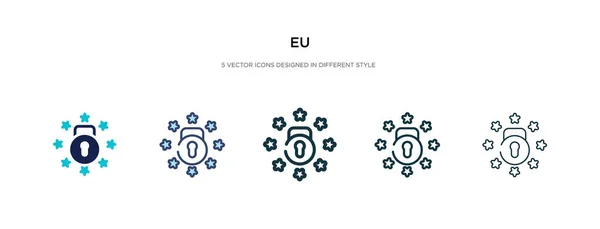 Eu icono en la ilustración de vectores de estilo diferente. dos colores y — Vector de stock