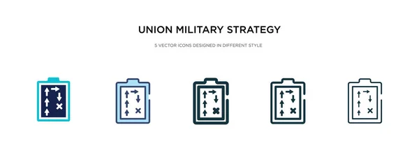 Gewerkschaft militärische Strategie-Ikone in anderen Stil Vektor veranschaulichen — Stockvektor