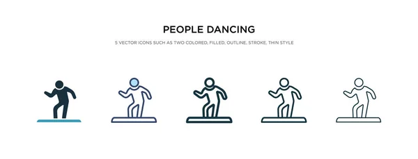 Άνθρωποι χορεύουν εικονίδιο σε διαφορετικό στυλ διανυσματική απεικόνιση. δύο — Διανυσματικό Αρχείο