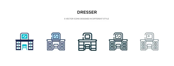 Dresser icon in different style vector illustration. two colored — Stockvector