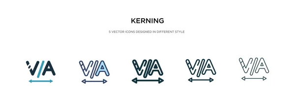Icono de kerning en la ilustración de vectores de estilo diferente. dos colores — Vector de stock