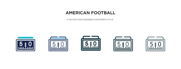 Futebol americano marca números ícone em vetor de estilo diferente — Vetor de Stock