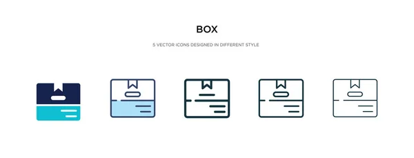 Icône de boîte dans l'illustration vectorielle de style différent. deux couleurs et — Image vectorielle