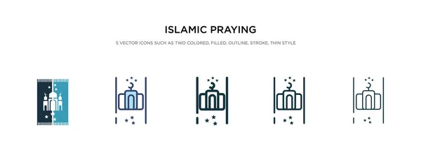 Islamic praying carpet icon in different style vector illustrati — Stock Vector