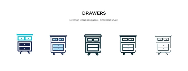 Schubladen-Symbol in verschiedenen Stil Vektor Illustration. zweifarbig — Stockvektor