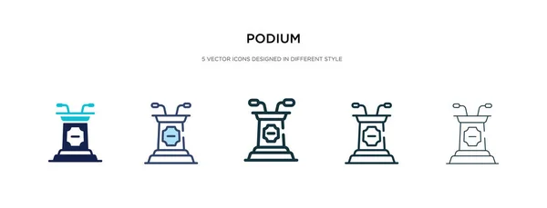 Icona del podio in diverse illustrazioni vettoriali di stile. due colori — Vettoriale Stock