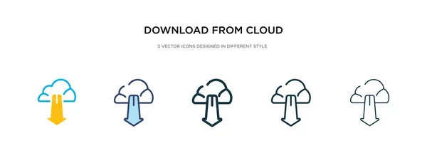Nedladdning från moln ikonen i olika stil vektor illustration. — Stock vektor