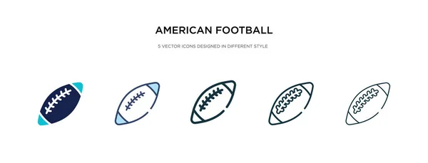 Amerikansk fotboll ikon i olika stil vektor illustrati — Stock vektor
