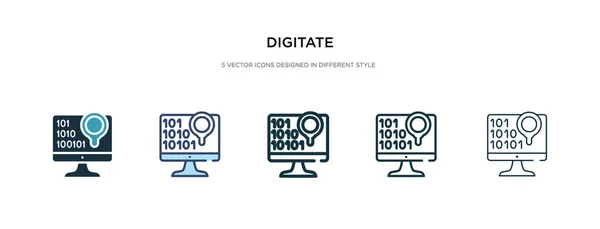 Digitale Ikone in verschiedenen Stilvektorillustrationen. zweifarbig — Stockvektor