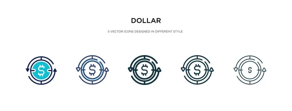 Иконка доллара в другой векторной иллюстрации стиля. два цветных — стоковый вектор