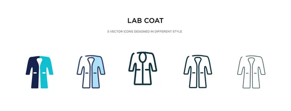 Icono de la bata de laboratorio en la ilustración de vectores de estilo diferente. dos colores — Vector de stock
