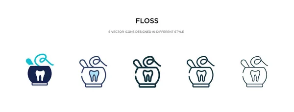 Zahnseide-Symbol in verschiedenen Stil Vektor Illustration. zwei farbige ein — Stockvektor