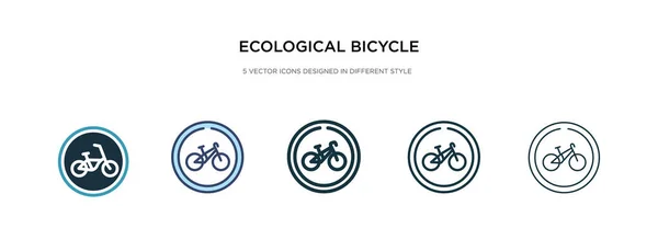 Icône de transport de vélo écologique dans un vecteur de style différent illu — Image vectorielle