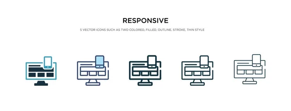 Responsief pictogram in verschillende stijl vector illustratie. twee colo — Stockvector