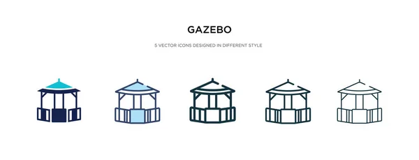 Gazebo图标在不同风格的矢量插图。 两种颜色 — 图库矢量图片