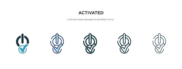 Icono activado en la ilustración de vectores de estilo diferente. dos colores — Vector de stock