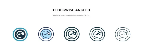 En el sentido de las agujas del reloj flechas en ángulo icono en el vector de estilo diferente illustrat — Vector de stock