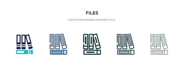 Icône de fichiers dans l'illustration vectorielle de style différent. deux colorés a — Image vectorielle
